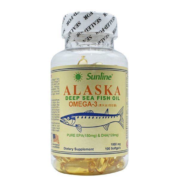 Sunline Alaska Fish Oil Omega 3 100 Softgels - The Muscle Kart.com
