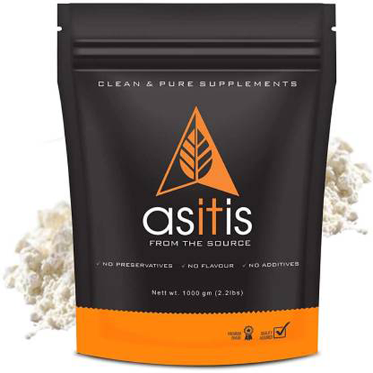 ASITIS Nutrition Whey Protein Isolate 500g, 1kg, Unflavored - The Muscle Kart.com