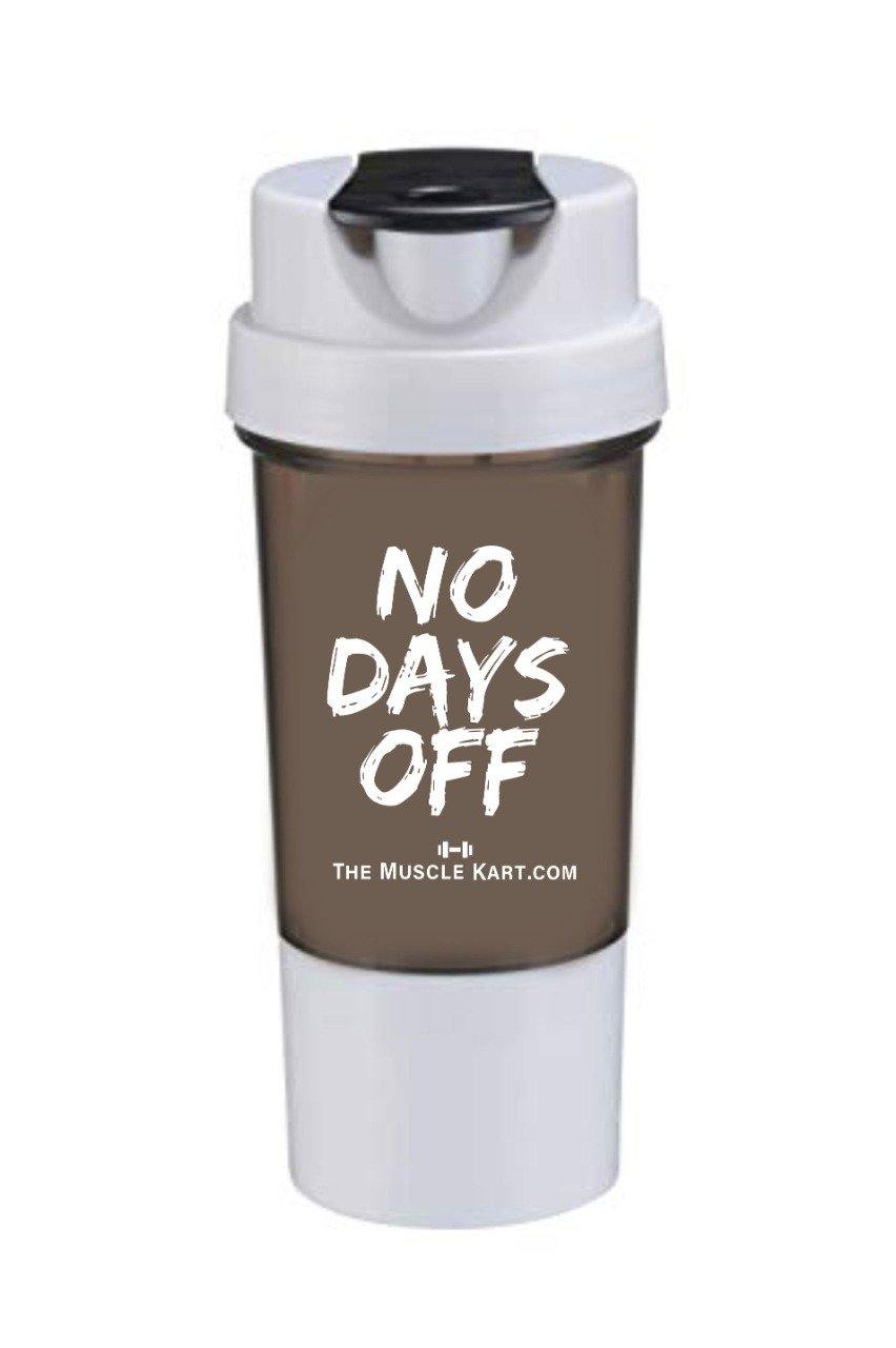 No Days Off Cyclone Protein Compartment Gym Shaker - The Muscle Kart.com