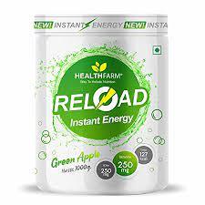 Healthfarm Reload Instant Energy|Restore Energy and Electrolytes(1kg green apple ) - The Muscle Kart.com