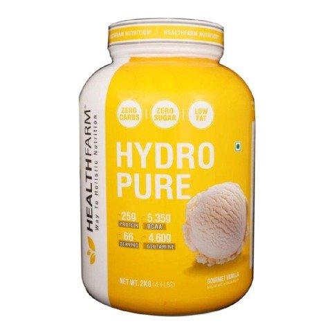 HEALTHFARM Nutrition Hydro Pure Whey Protein Isolate Pure 25g Protein 11.7g EAAS 5.35g BCAA 4.60g Glutamine (vanilla) - The Muscle Kart.com