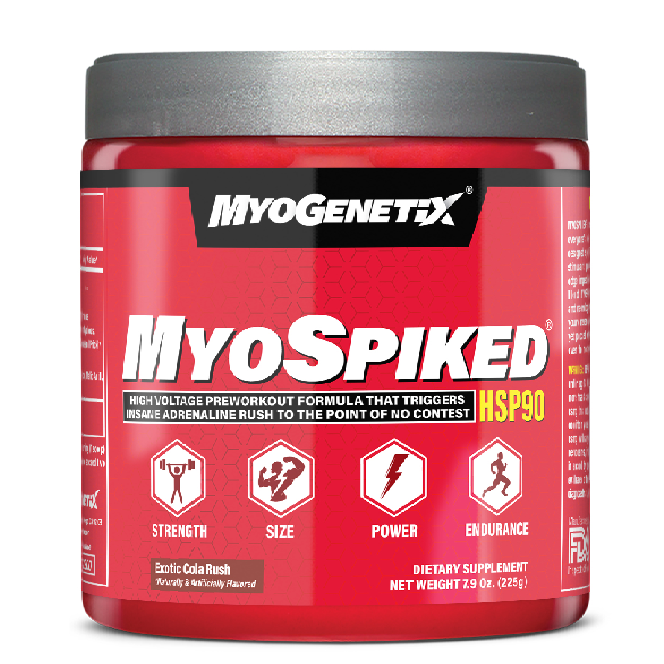 Myogenetix Myo Spiked HSP90 Exotic Cola Rush Flavour, 45 Servings - The Muscle Kart.com