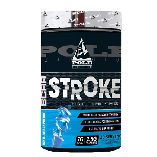 Pole Nutrition BCAA Stroke 30 Serving, 420 Gram, Icy Blue Raspberry - The Muscle Kart.com
