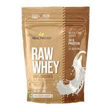 Healthfarm Raw Whey Unflavoured Whey Protein Concentrate + Whey Isolate Protein Powder|1kg|33 Servings - The Muscle Kart.com