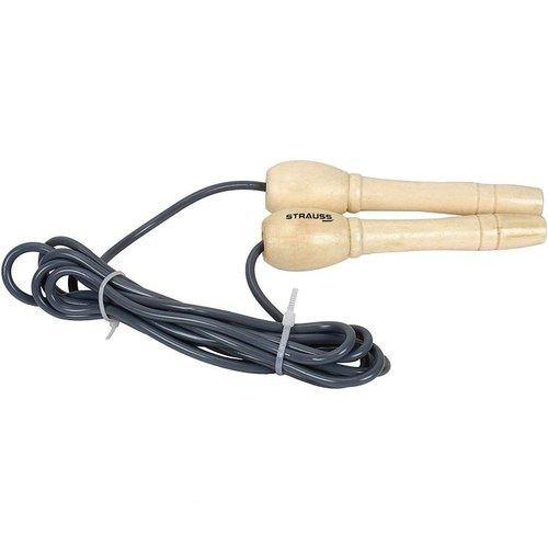 PVC Strauss Wooden Skipping Rope, (Grey) - The Muscle Kart.com