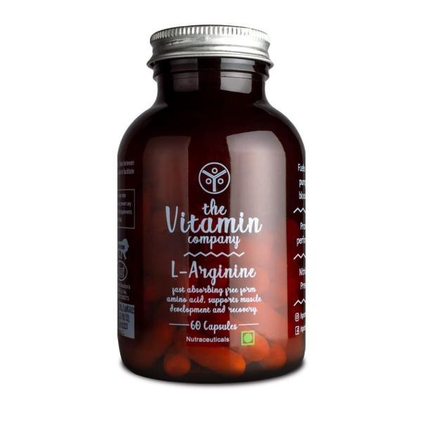 The Vitamin Company L-Arginine Supplement Capsules 60 Capsules - The Muscle Kart.com