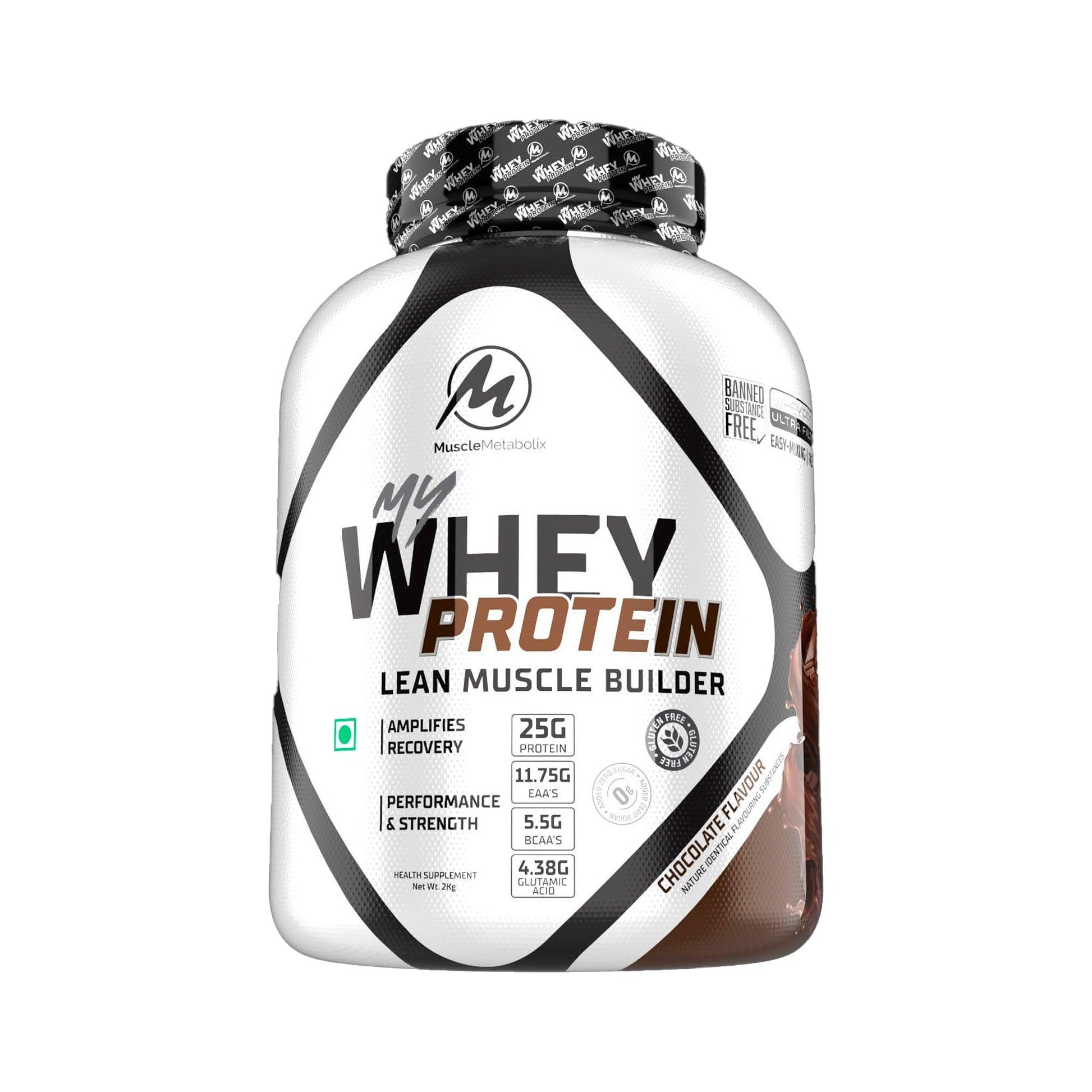 Muscle Metabolix My Whey Protein 2kg (CHOCOLATE) Lean Muscle Builder - The Muscle Kart.com